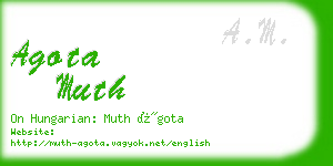 agota muth business card